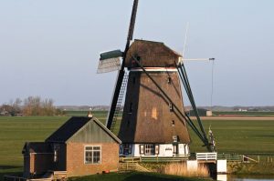 Moulin à vent typique sur l'Île de Texel