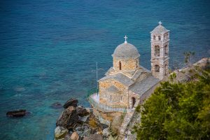 Monastère du Mont Athos que l'on approcha par la mer