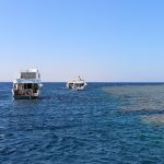 Bateaux de plongeurs au mouillage au large de Safaga