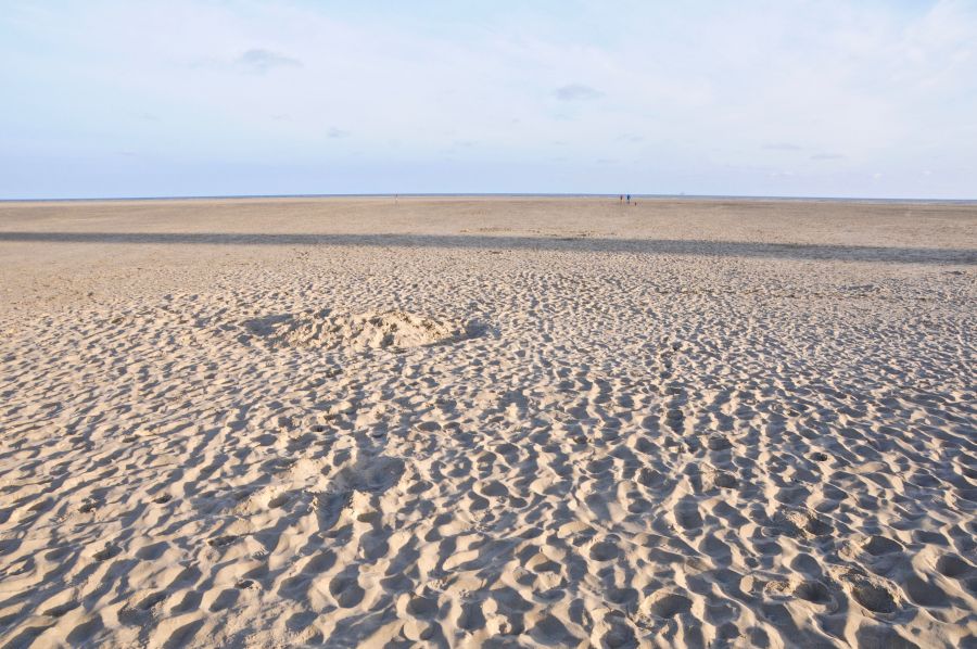 Larges étendues de plage à De Koog sur l'ïle de Texel