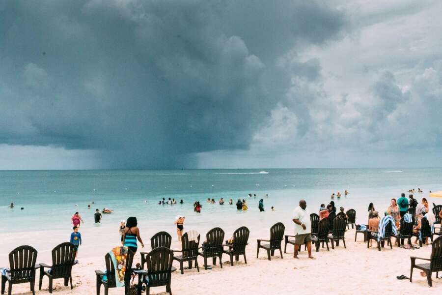 beach rain