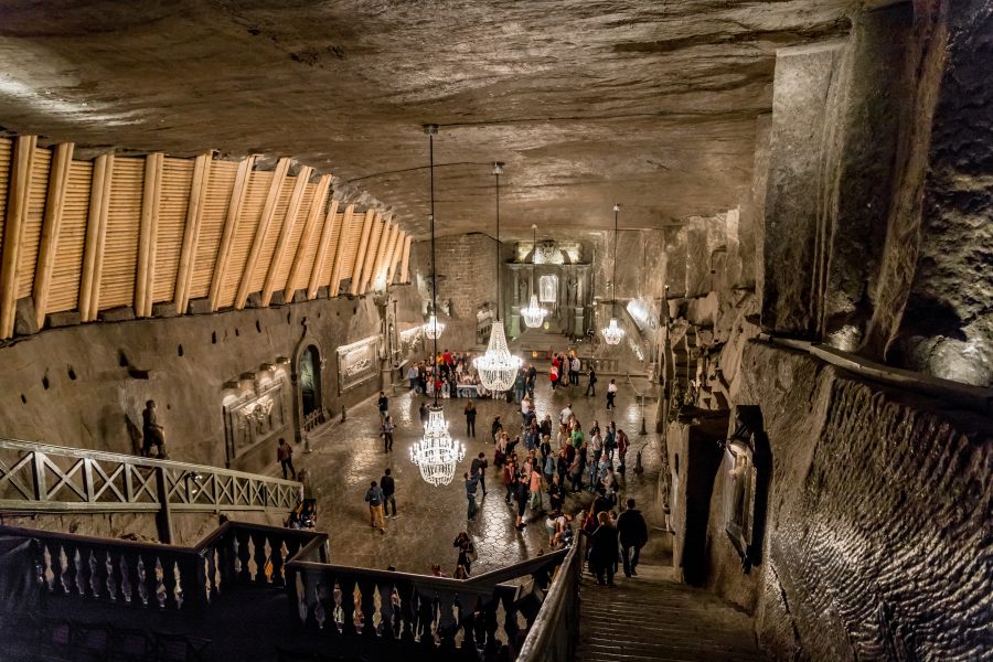 L'&eacute;glise souterraine des mines de sel de Wieliczka pr&egrave;s de Cracovie