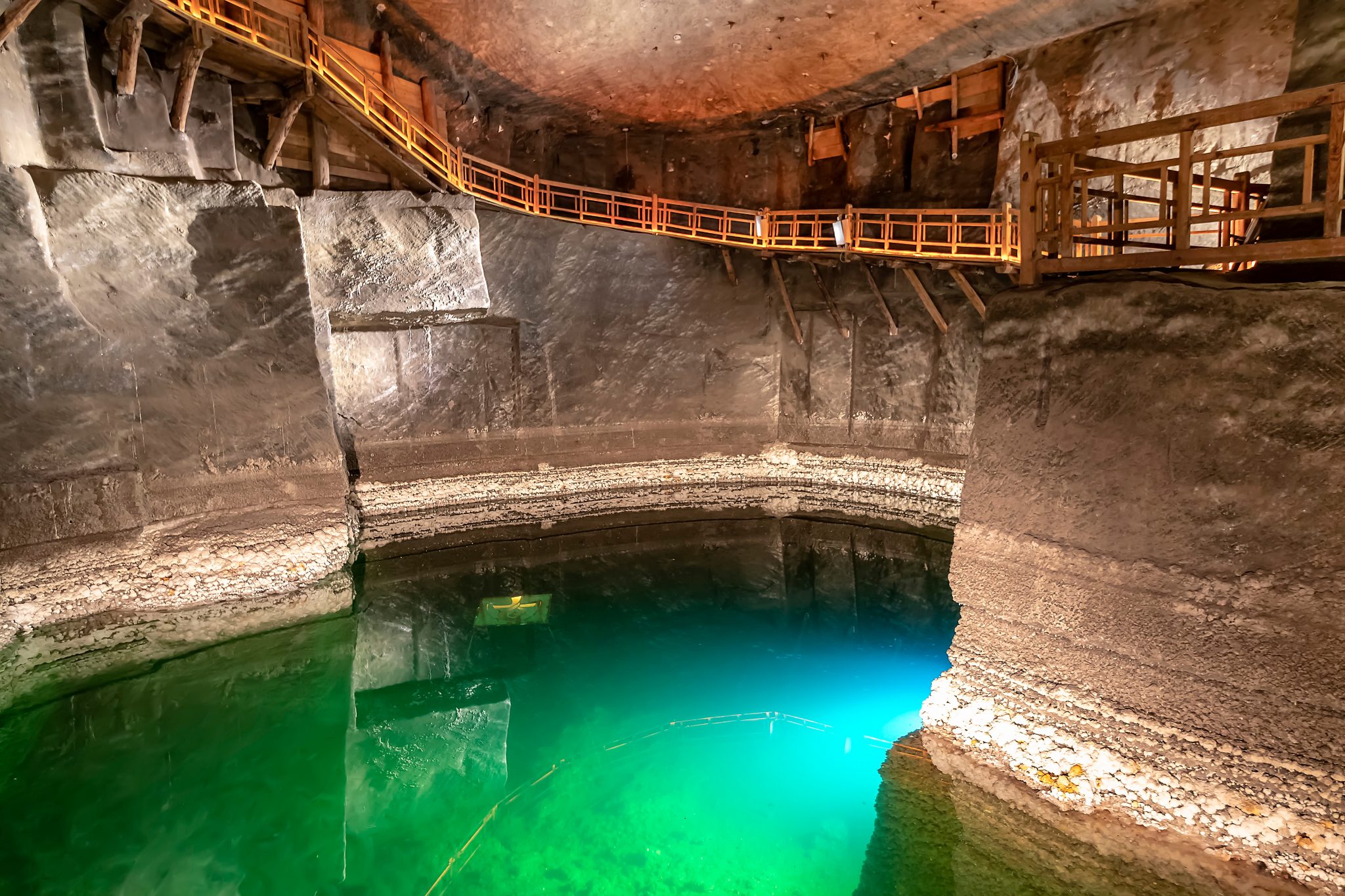 Lake in the salt mine of Wieliczka, Poland