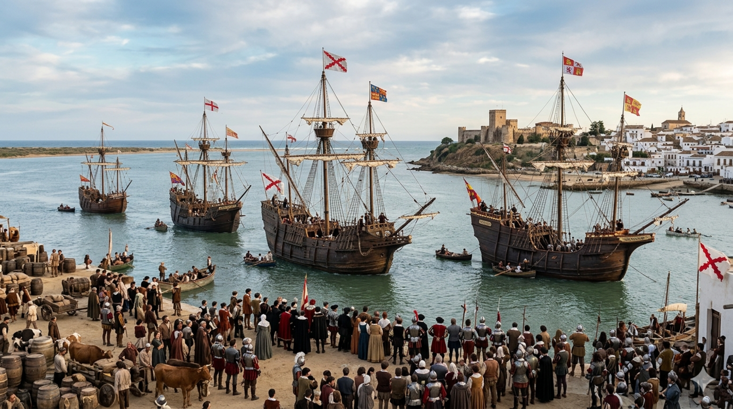 Een dag, een plek: 20 september 1519, Sanlúcar de Barrameda (Spanje). De expeditie van Magellaan vertrekt voor de allereerste reis rond de wereld…