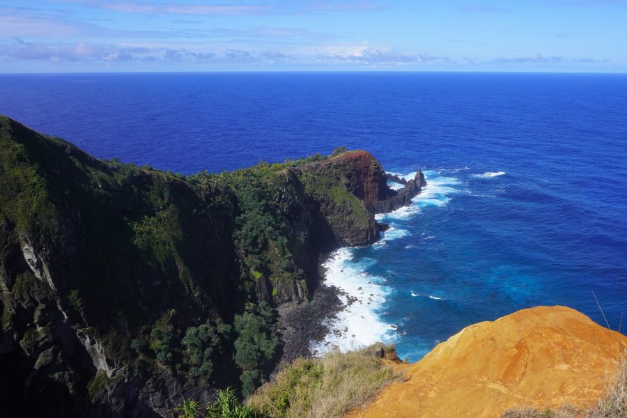 Pitcairn Island Coast View from the Top of a Cliff